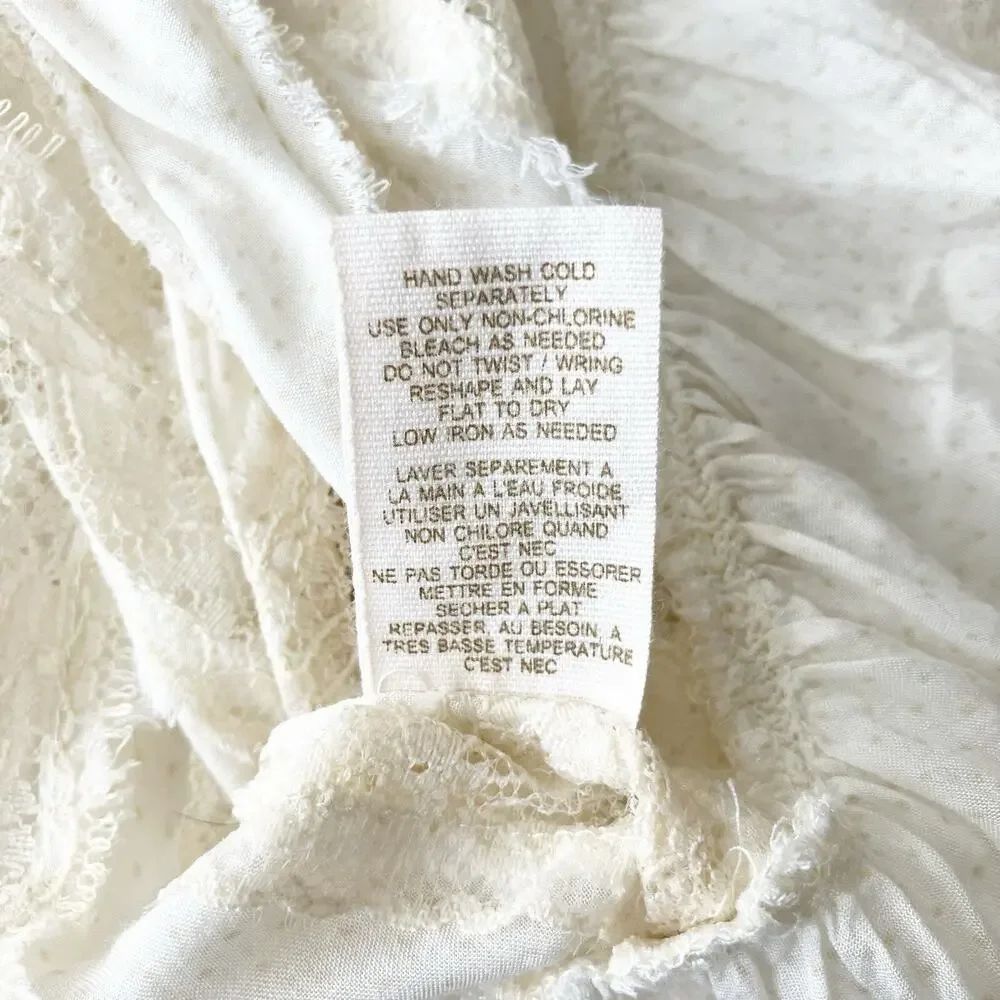 PLS READ Free People XS Voile Trapeze Slip Dress Ivory Cream Off White Tunic - Picture 7 of 7